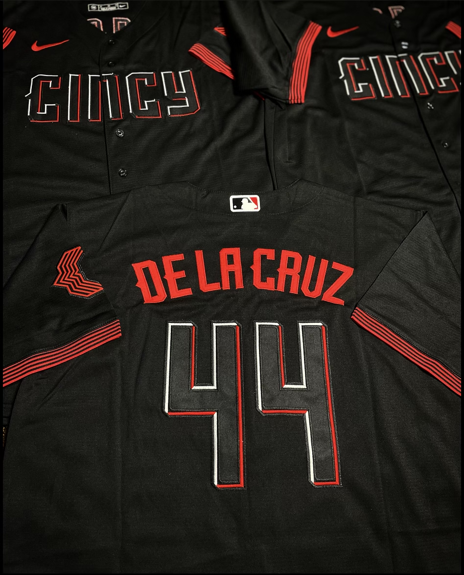 Cincinnati Reds #44 Elly De La Cruz Jersey - Black - Dingeas