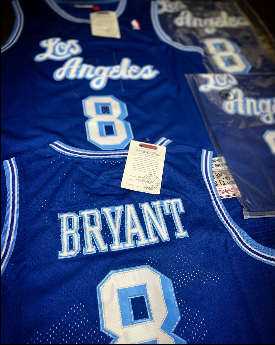 MENS LOS ANGELES LAKERS KOBE BRYANT #8 BLUE FROST JERSEY