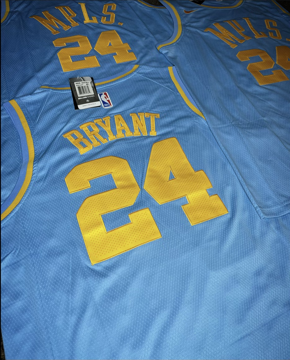 Nike Minneapolis Lakers Light Blue #8 Kobe Bryant Jersey