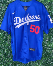 Load image into Gallery viewer, MENS LOS ANGELES DODGERS MOOKIE BETTS #50 BLUE JERSEY
