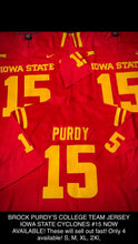 Load image into Gallery viewer, MENS BROCK PURDY IOWA STATE UNIVERSITY #15 BURGUNDY/RED JERSEY
