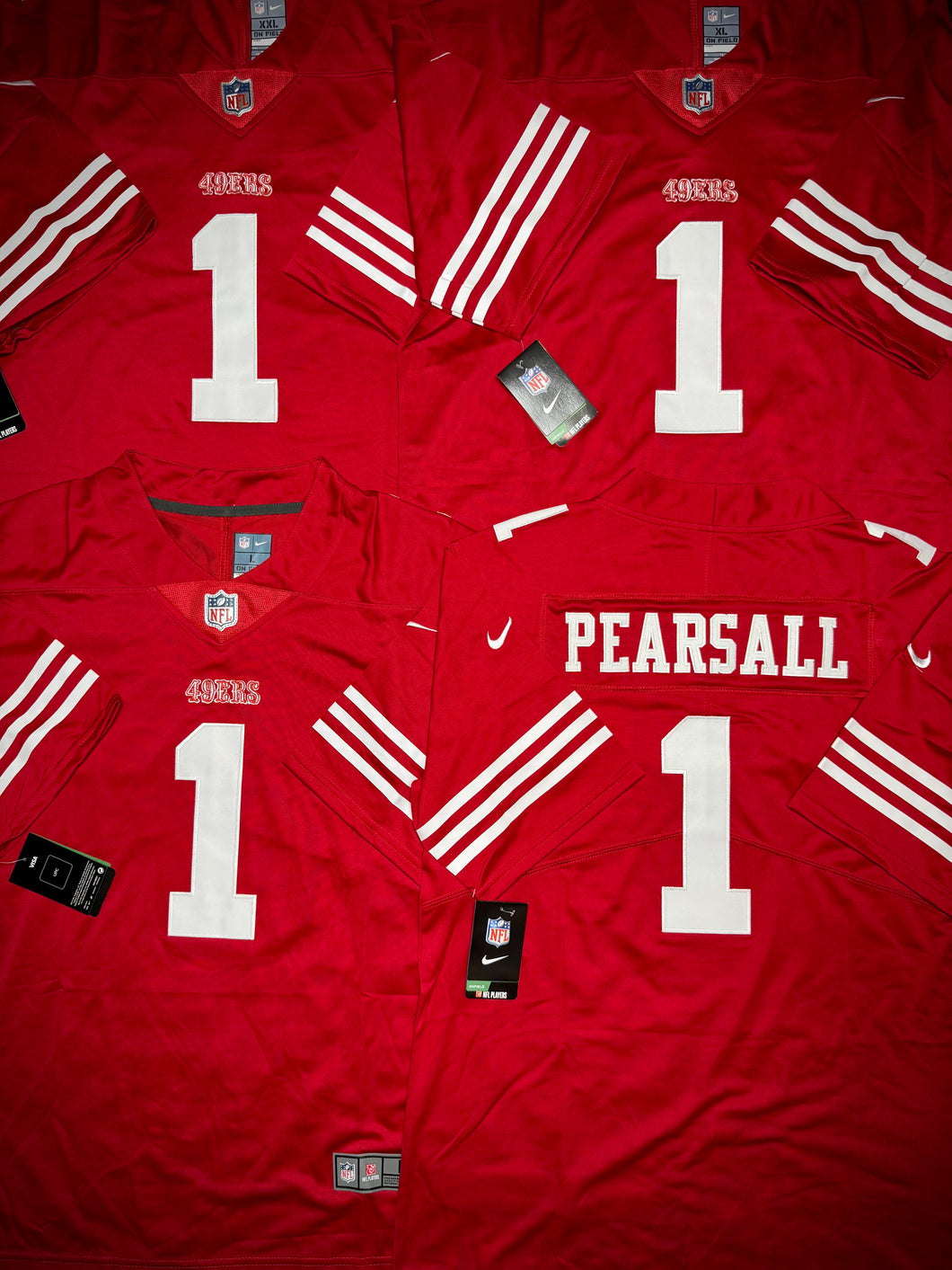 MENS SAN FRANCISCO 49ERS RICKY PEARSALL #1 RED JERSEY