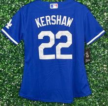 Load image into Gallery viewer, WOMENS LOS ANGELES DODGERS KERSHAW #22 BLUE JERSEY
