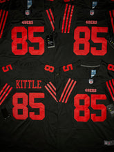 Load image into Gallery viewer, MENS SAN FRANCISCO 49ERS GEORGE KITTLE #85 BLACK JERSEY
