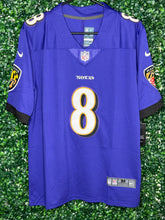 Load image into Gallery viewer, MENS BALTIMORE RAVENS LAMAR JACKSON #8 PURPLE JERSEY
