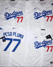 Load image into Gallery viewer, Mens Los Angeles Dodgers x Peso Pluma #77 White Jersey
