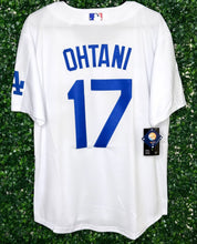 Load image into Gallery viewer, MENS LOS ANGELES DODGERS SHOHEI OHTANI #17 WHITE JERSEY (WORLD CHAMPIONS 2024 PATCH)
