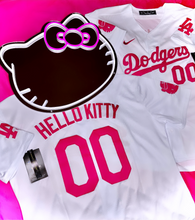 Load image into Gallery viewer, WOMENS &amp; YOUTH HELLO KITTY XX LOS ANGELES DODGERS WHITE JERSEY
