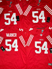 Load image into Gallery viewer, MENS SAN FRANCISCO 49ERS FRED WARNER #54 RED JERSEY
