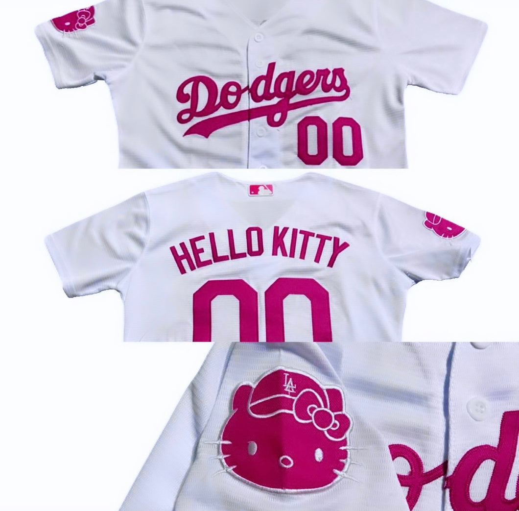 WOMENS & YOUTH HELLO KITTY XX LOS ANGELES DODGERS WHITE JERSEY