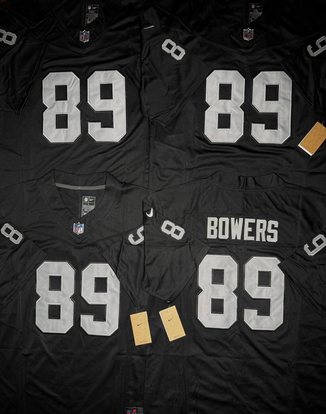 MENS LAS VEGAS RAIDERS BROCK BOWERS #89 BLACK JERSEY