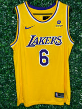 Load image into Gallery viewer, MENS LOS ANGELES LAKERS LEBRON JAMES #6 YELLOW JERSEY

