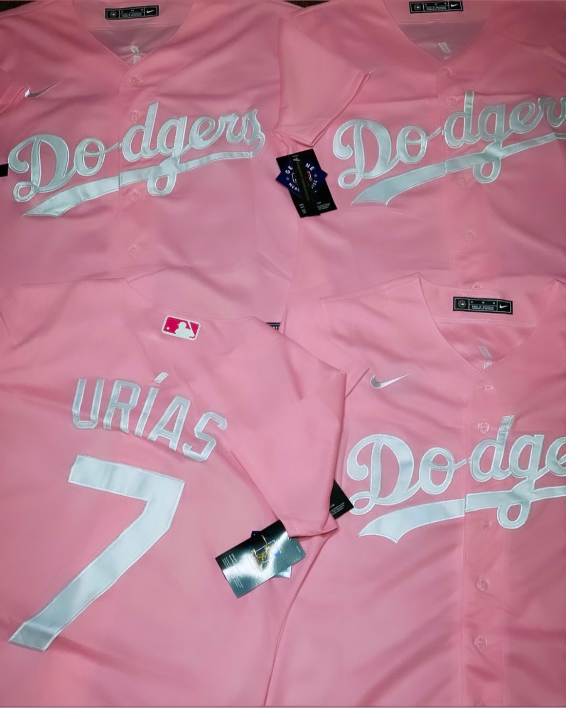 Tops  Womens Dodgers Mexico Edition Urias 7 Jersey Available Size