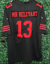 Load image into Gallery viewer, MENS SAN FRANCISCO 49ERS BROCK PURDY “MR RELEVANT” #13 BLACK JERSEY
