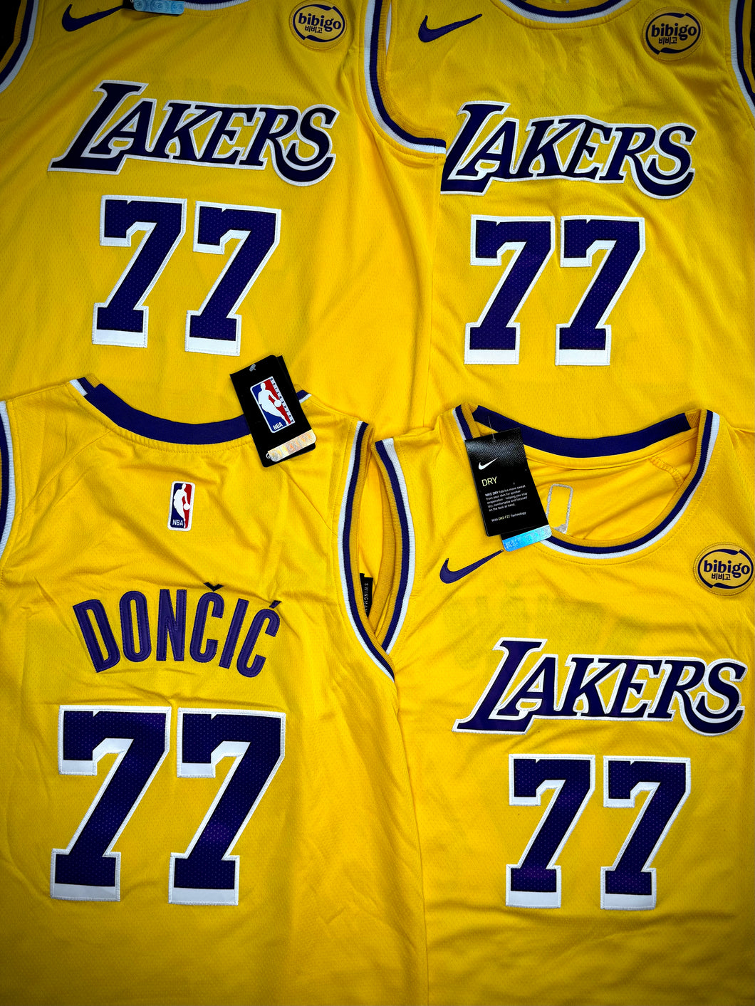 MENS LOS ANGELES LAKERS LUKA DONČIĆ #77 YELLOW JERSEY