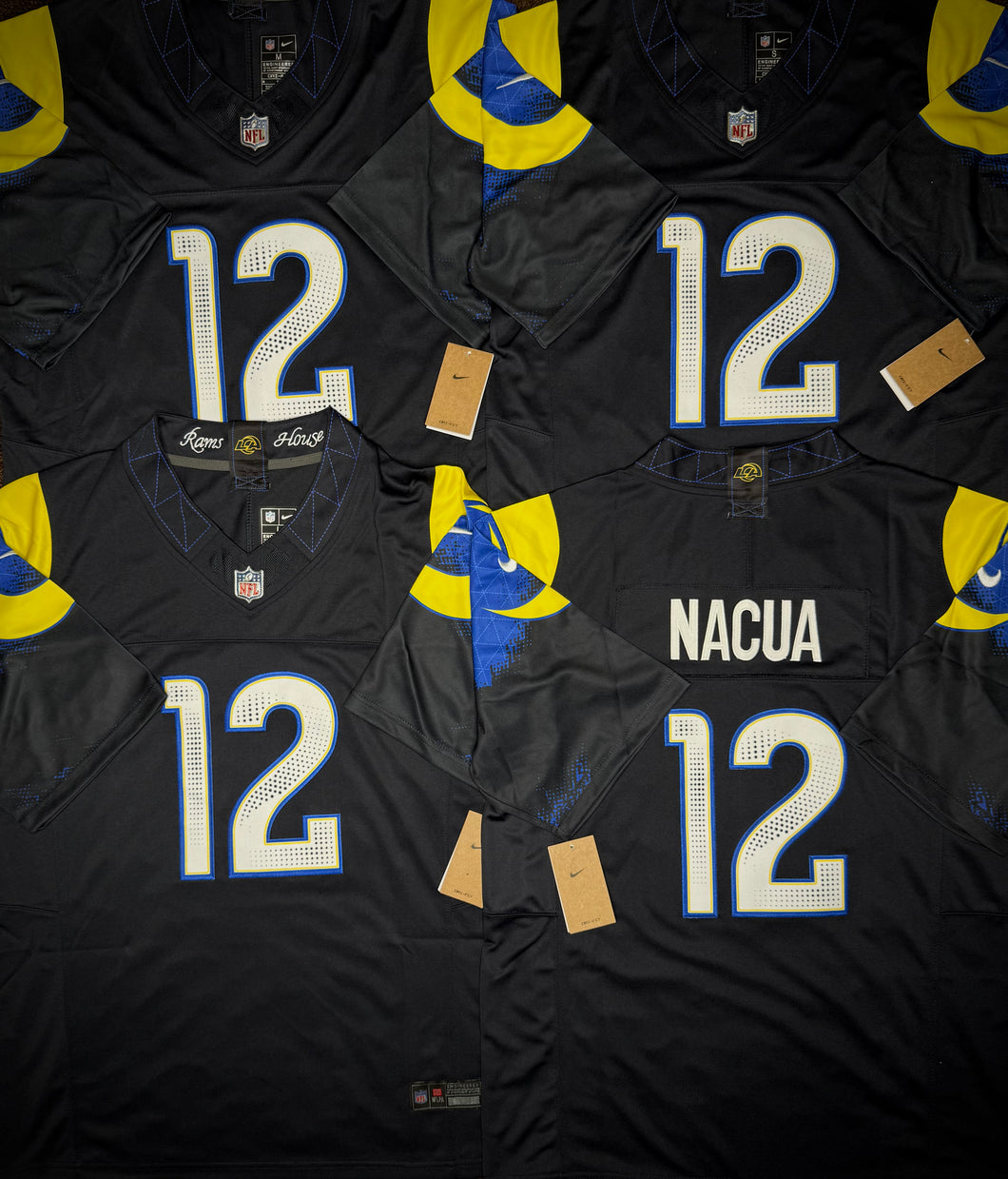 MENS LOS ANGELES RAMS PUKA NACUA #12 BLACK RIVALARY JERSEY