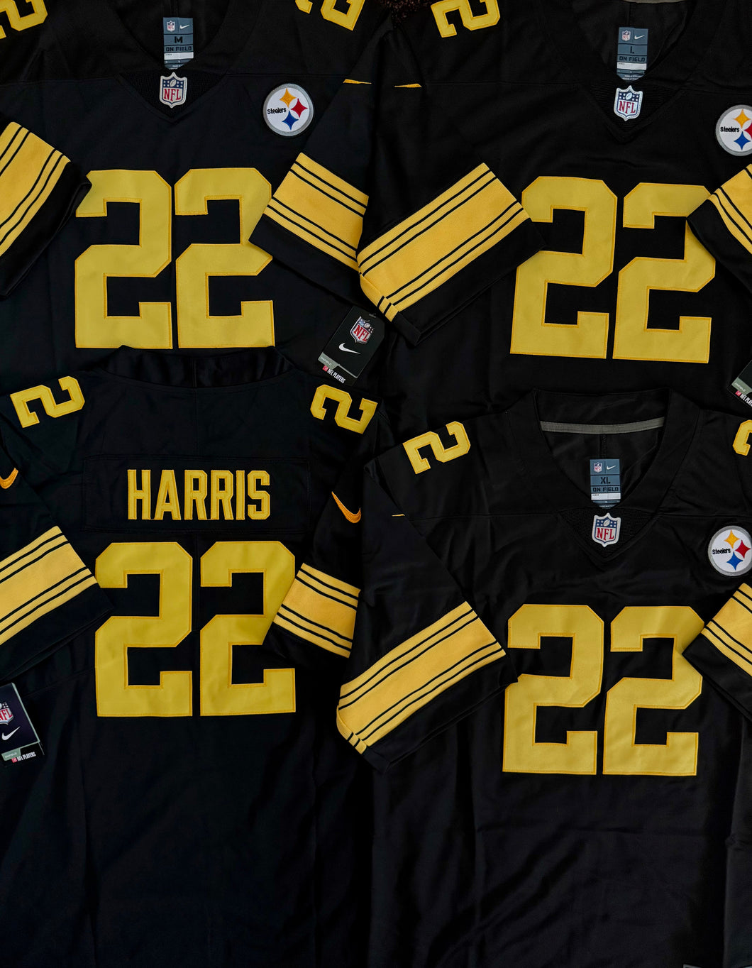 MENS PITTSBURGH STEELERS NAJEE HARRIS #22 BLACK JERSEY