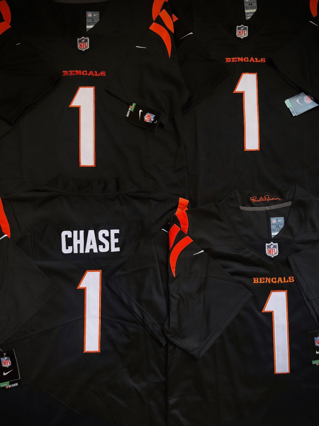 MENS JA’MARR CHASE CINCINNATI BENGALS #1 BLACK JERSEY