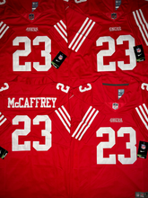 Load image into Gallery viewer, MENS 49ERS CHRISTIAN Mc CAFFREY #23 RED JERSEY
