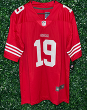 Load image into Gallery viewer, MENS 49ERS DEEBO SAMUEL #19 RED JERSEY
