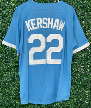 Load image into Gallery viewer, MENS BROOKLYN DODGERS KERSHAW #22 SKY BLUE JERSEY
