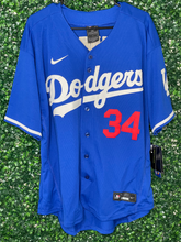 Load image into Gallery viewer, MENS LOS ANGELES DODGERS VALENZUELA #34 BLUE JERSEY
