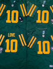 Load image into Gallery viewer, MENS GREEN BAY PACKERS JORDAN LOVE #10 GREEN JERSEY
