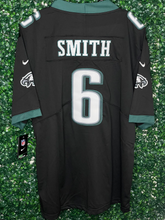 Load image into Gallery viewer, MENS PHILADELPHIA EAGLES SMITH #6 BLACK JERSEY
