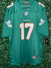 Load image into Gallery viewer, MENS MIAMI DOLPHINS JAYLEN WADDLE #17 AQUA JERSEY
