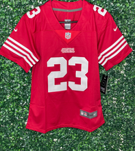 Load image into Gallery viewer, WOMENS 49ERS CHRISTIAN Mc CAFFREY #23 RED JERSEY
