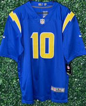 Load image into Gallery viewer, MENS LOS ANGELES CHARGERS JUSTIN HERBERT #10 BLUE JERSEY
