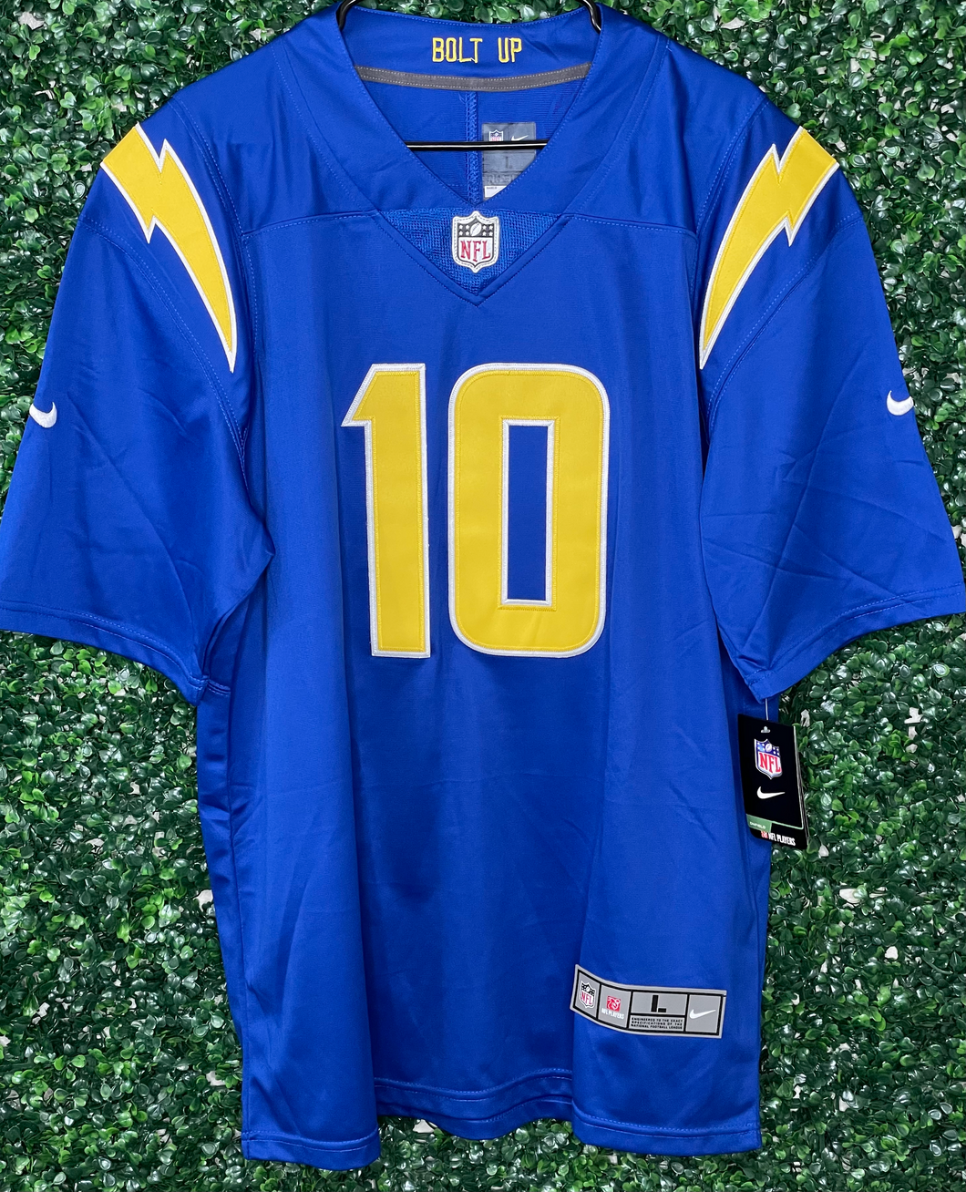 MENS LOS ANGELES CHARGERS JUSTIN HERBERT #10 BLUE JERSEY
