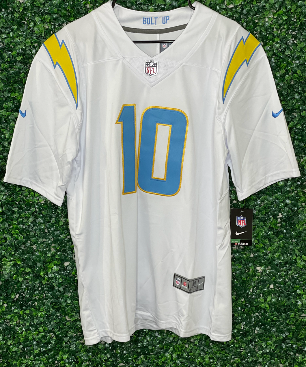MENS LOS ANGELES CHARGERS JUSTIN HERBERT #10 WHITE JERSEY