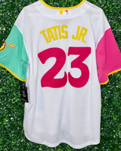 Load image into Gallery viewer, MENS SAN DIEGO PADRES TATIS JR. CITY CONNECT WHITE/PINK GREEN JERSEY
