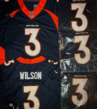 Load image into Gallery viewer, MENS DENVER BRONCOS RUSSELL WILSON #3 NAVY JERSEY
