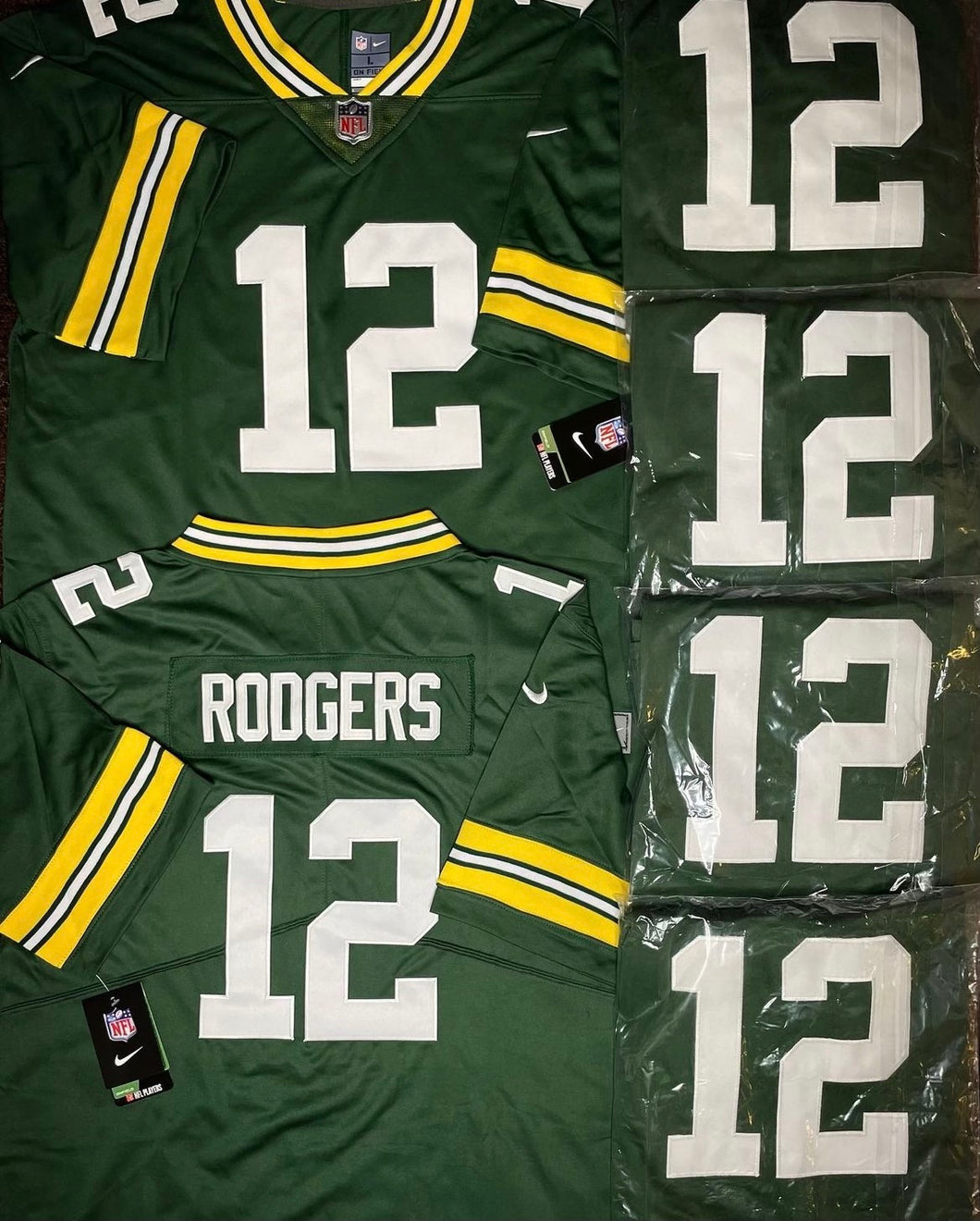 Mens Green Bay Packers Aaron Rodgers #12 Green Jersey