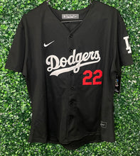 Load image into Gallery viewer, WOMENS DODGERS KERSHAW #22 BLACK JERSEY
