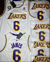 Load image into Gallery viewer, MENS LOS ANGELES LAKERS LEBRON JAMES #6 WHITE JERSEY
