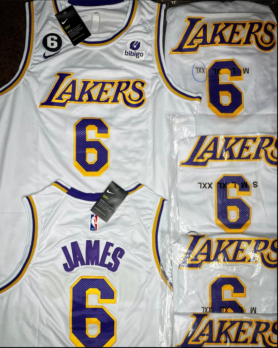 MENS LOS ANGELES LAKERS LEBRON JAMES #6 WHITE JERSEY