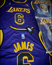 Load image into Gallery viewer, MENS LAKERS LEBRON JAMES #6 PURPLE JERSEY
