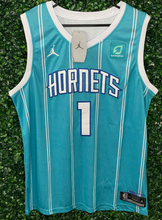 Load image into Gallery viewer, MENS CHARLOTTE HORNETS LAMELO BALL #1 TURQUOISE JERSEY
