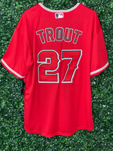 Load image into Gallery viewer, MENS LOS ANGELES ANAHEIM ANGELS TROUT #27 RED JERSEY
